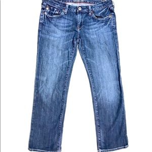 { Big Star } Rikki Low Rise Cropped Stretch Jeans Denim Women's Size 28 Made USA